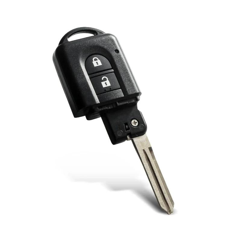 Nissan key fob remote shell with key blank, black case and metal key blade