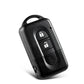 Nissan key fob remote shell with key blank, black case with lock/unlock icons