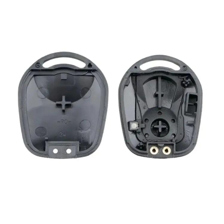 SsangYong flip-key remote case, front shell and open interior with electrical contacts