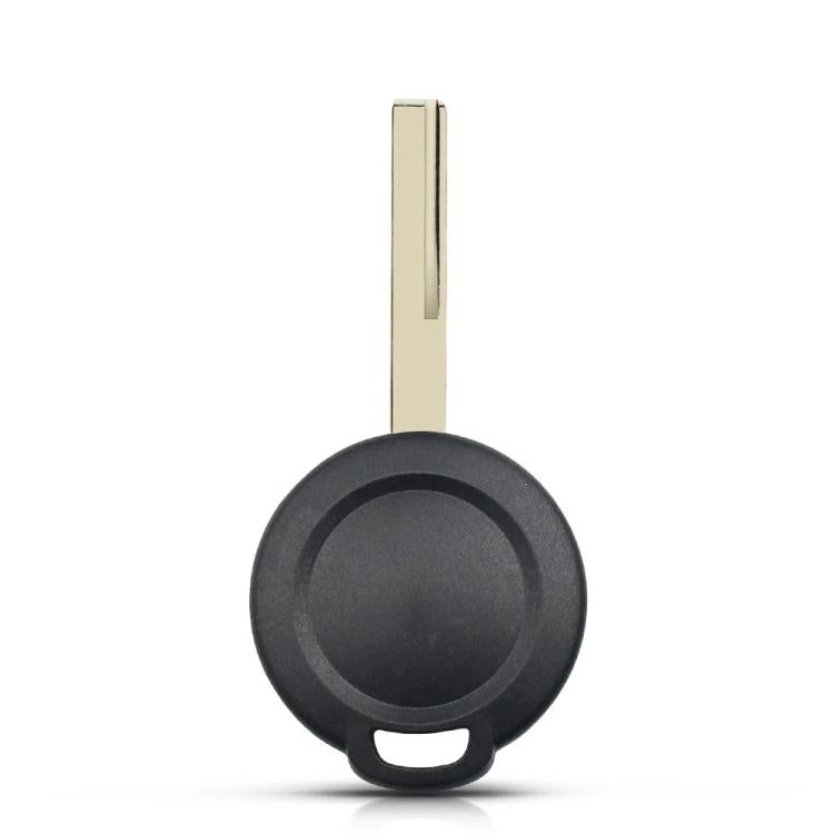 Black key shell with blank metal blade and circular ring for keyring