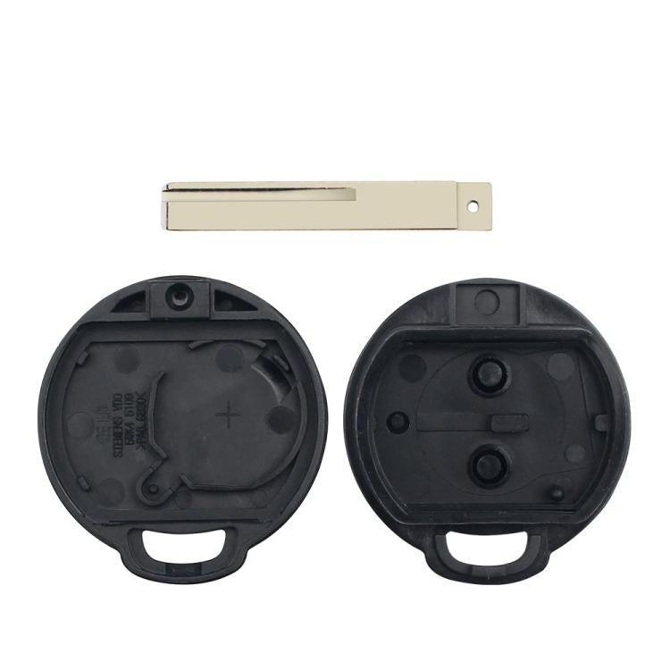 Key shell interior halves showing blade slot and button components