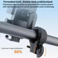 Motorcycle phone mount with threaded lock and shock-absorbing pads, black