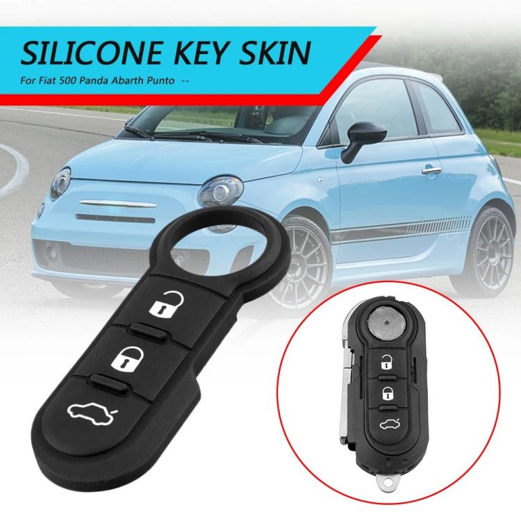 Black key fob button shell with lock, unlock, and trunk-style icon