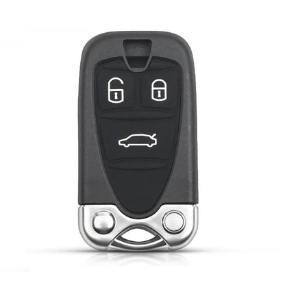 Car key remote control shell, black with lock, unlock, and trunk icons