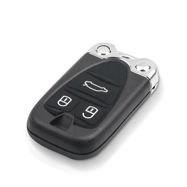 Car key remote control shell, black with chrome housing and icon buttons