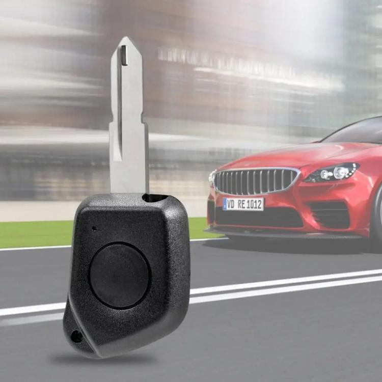 Black key remote shell with metal blade and circular button, no battery slot