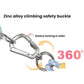 Rotary locking safety buckle with metal climbing clasp for pet leash and collar
