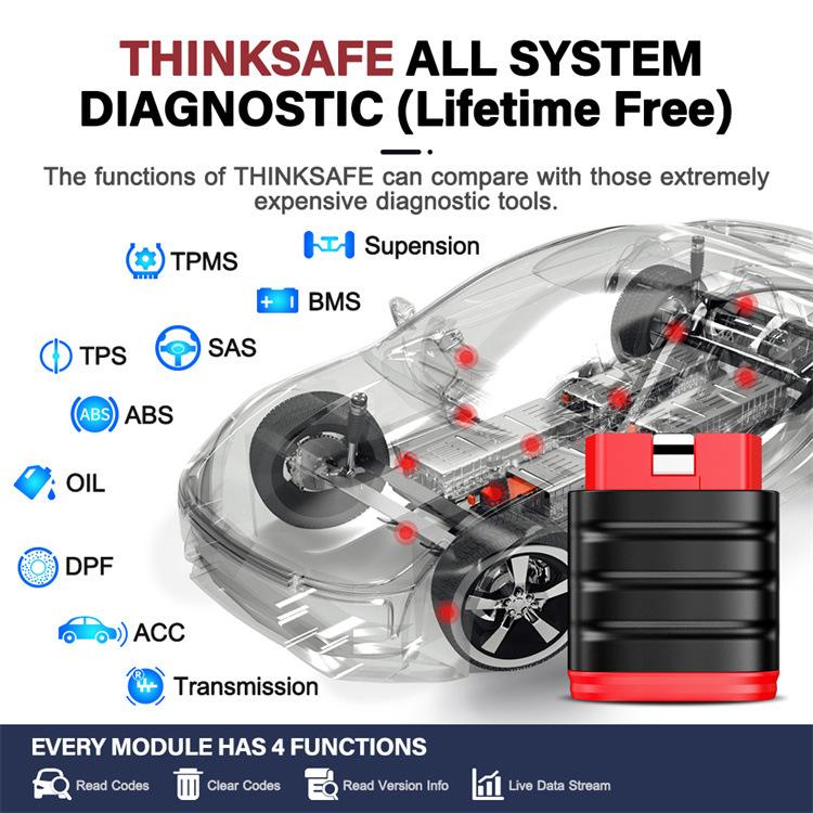 THINKSAFE all-system diagnostic tool with red-and-black body