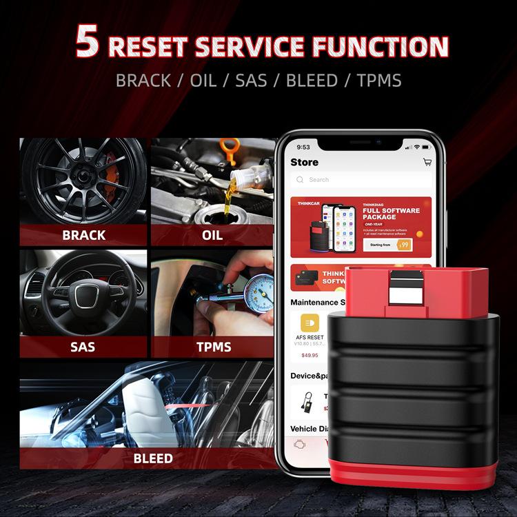 THINKSAFE OBD2 reset service diagnostic tool with smartphone app display