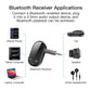 Bluetooth audio receiver with 3.5mm AUX plug and compact black hands-free design