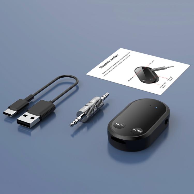 Bluetooth audio receiver with 3.5mm plug, plus Type-C cable and AUX cable set
