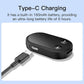 Black Bluetooth receiver with Type-C charging port and built-in control buttons
