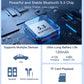 Black Bluetooth 5.3 receiver device with control buttons and status light