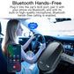 Black Bluetooth hands-free receiver with 3.5mm AUX plug and built-in microphone