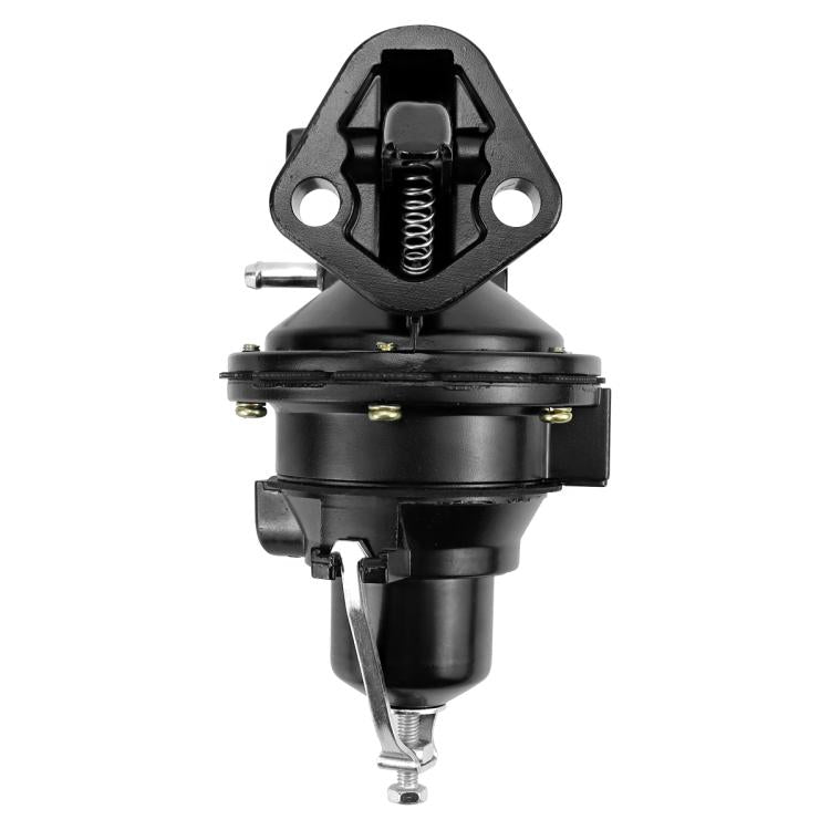 Mechanical fuel pump with spring-loaded valve and electrical connector