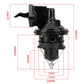 Mechanical fuel pump shown with size dimensions diagram