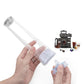 Replacement filter holder cartridges, clear plastic sleeves held in hands