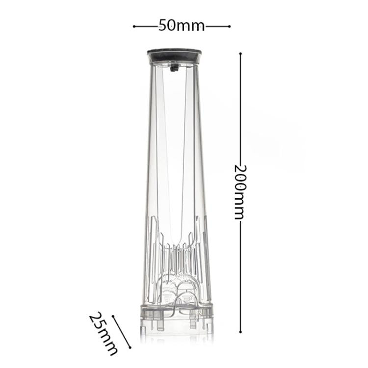 Replacement filter holder dimensions: 50mm wide, 200mm tall, 25mm base