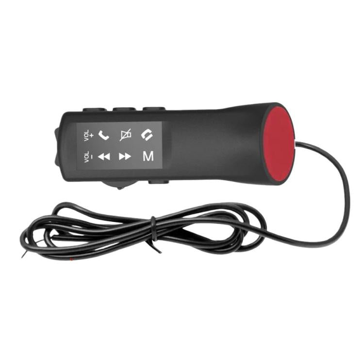 Car steering wheel control button module, black with red end cap and wired cable