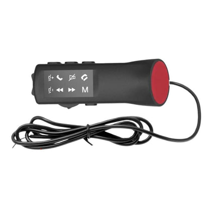 Car steering wheel control button module, black with red end cap and wired cable