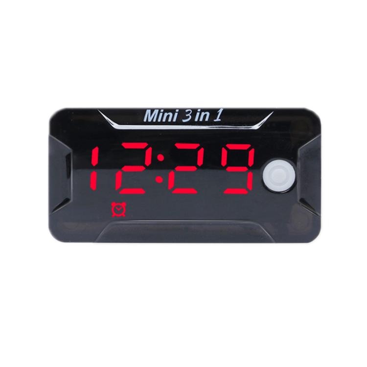 Three-in-one digital meter with red LED voltage/temperature readout