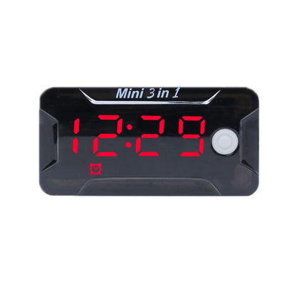 Three-in-one digital meter with red LED voltage/temperature readout