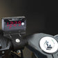 Three-in-one digital meter mounted on handlebar, showing red LED reading