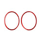 Set of two red-edged carbon-fiber style defogger vent trim rings