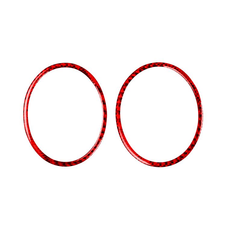 Set of two red-edged carbon-fiber style defogger vent trim rings