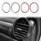 Circular vent trim stickers set: black and red carbon-fiber bordered rings