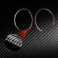Carbon-fiber circular vent trim stickers with red border accent