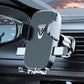 Car air vent phone holder with textured cradle mounted on dashboard vent