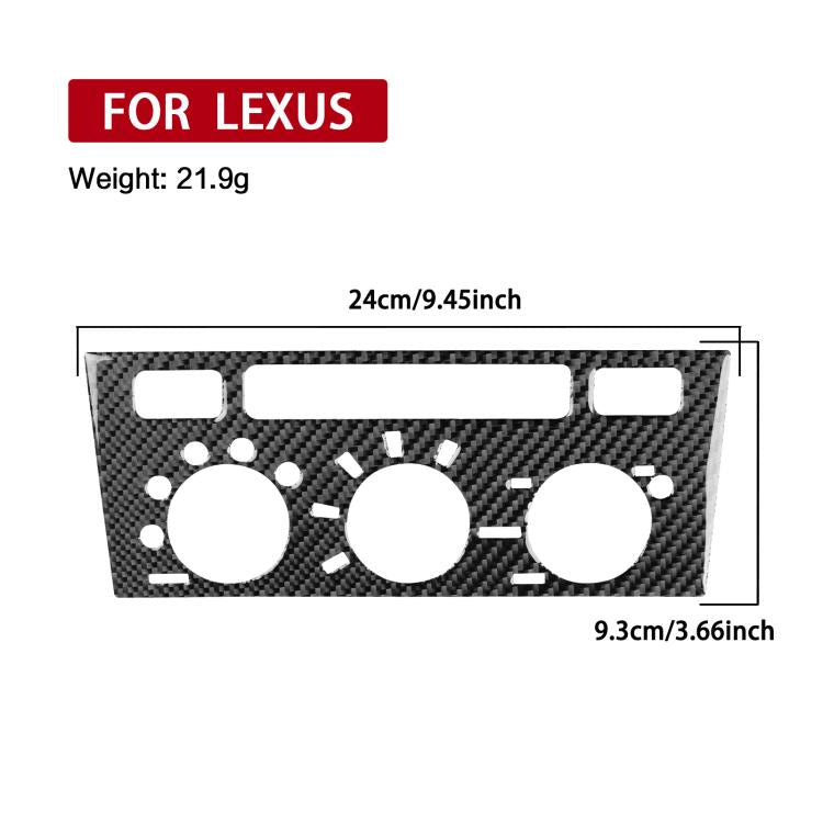 Black carbon-fiber air conditioning control panel sticker with size guide