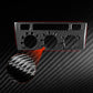 Black carbon-fiber air conditioning control panel sticker with three knob cutouts