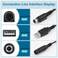 Power and data cable with USB connector and round barrel power plug ends