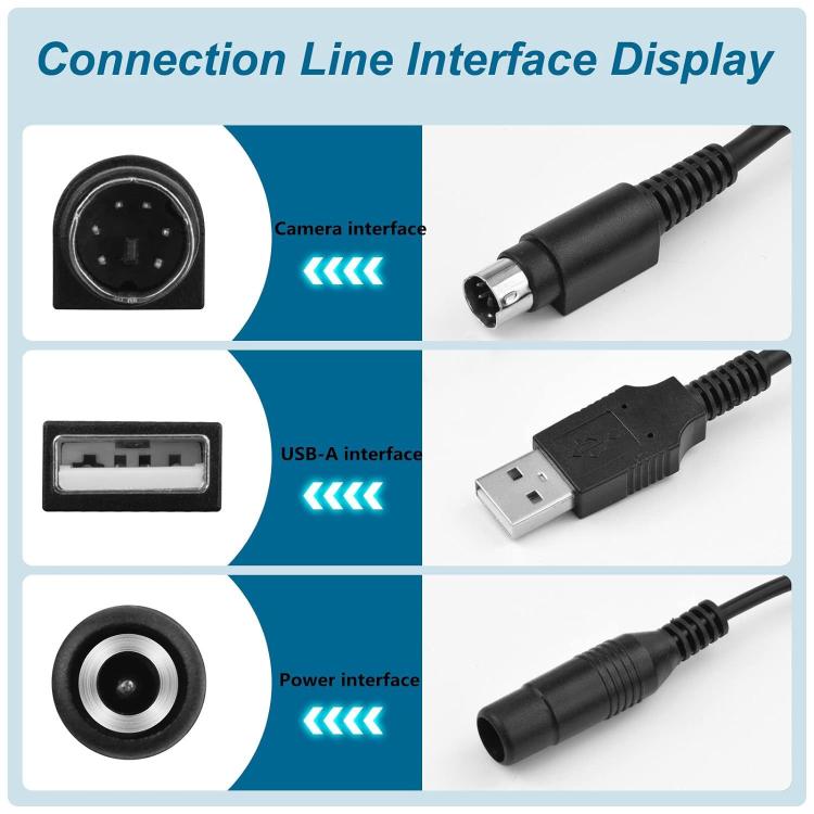 Power and data cable with USB connector and round barrel power plug ends