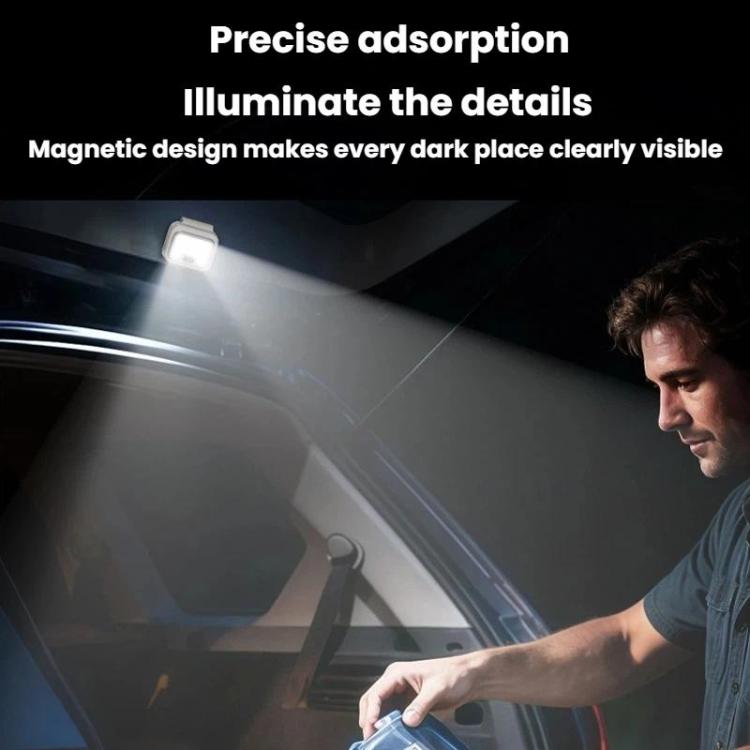 White LED headlamp/work light emitting a focused beam from the front module