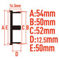 Wheel center cap size chart: 54mm outer diameter, 12.5mm depth
