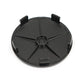 Black wheel hub center cap underside with mounting clips and support ribs (68mm)