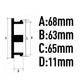 68mm wheel hub center cap size diagram with mounting measurements A/B/C/D