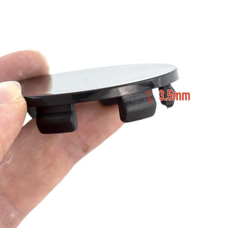Wheel hub center cap, black 51mm OD, 3.5mm thickness, snap tabs