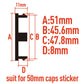 Wheel hub center cap dimension diagram: 51mm outer, 45.6mm/47.8mm, 8mm depth