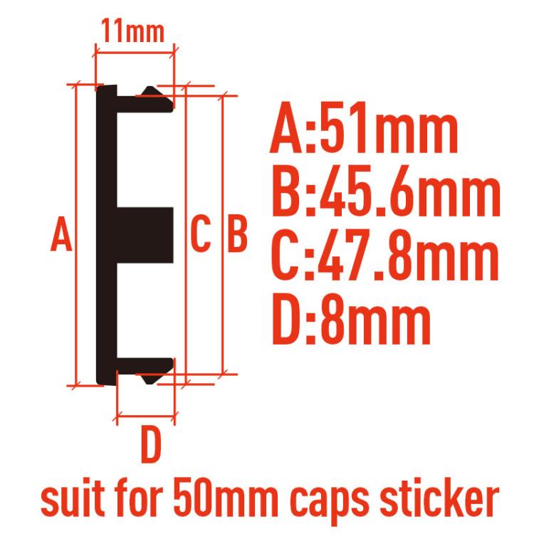 Wheel hub center cap dimension diagram: 51mm outer, 45.6mm/47.8mm, 8mm depth