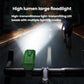 Green kids bike headlight producing a bright beam for night riding