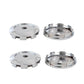 Set of 4 chrome wheel hub center caps with round center hole and snap-on tabs
