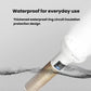 Wood-handled LED flashlight with water droplets and illuminated switch indicator