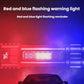 Flashlight beam with red and blue warning light along the body