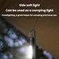 Black flashlight with top hook, extended LED lamp window for side soft light