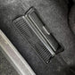 Under-seat vent protective cover, single rectangular metal-look grille insert