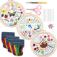 3-in-1 embroidery starter kit featuring three embroidery hoops, scissors, needles, and thread
